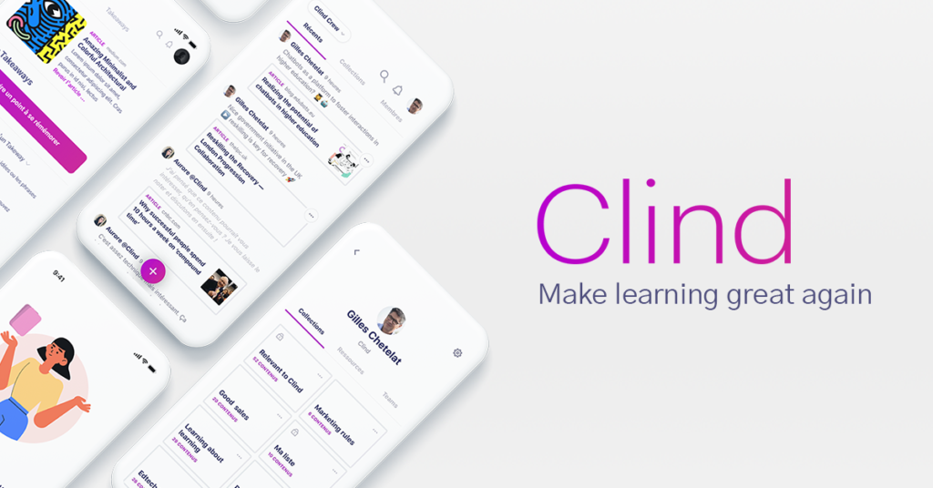 Aperçu de l’application d’apprentissage Clind sur mobile